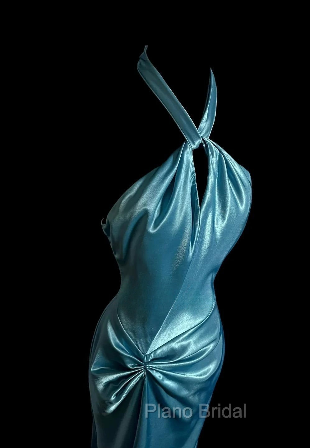 Beautiful Blue Halter Mermaid Backless Long Formal Prom Dresses Gorgeous Formal Evening Dresses