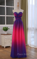 Beautiful Gradient Chiffon Sweetheart Beaded Formal Prom Dresses A-line Gradient Party Dresses Formal Prom Dresses shops