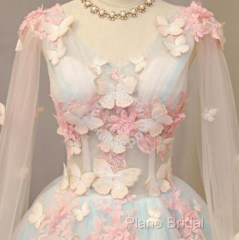 Beautiful Light Blue Long Formal Dresses Party Dresses, Unique Blue Formal Prom Dresses Gown Secondary image