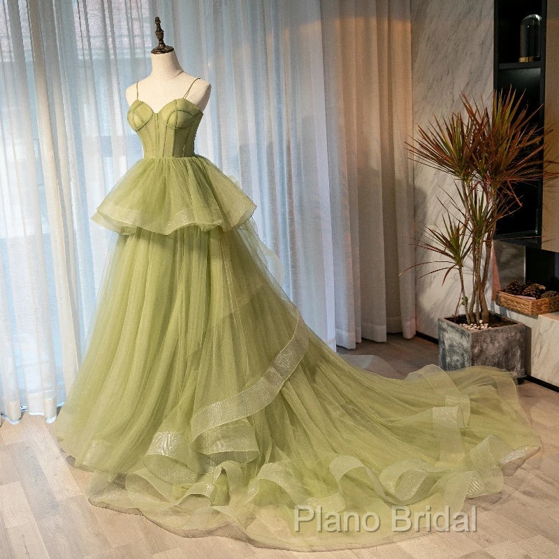 Beautiful Light Green Sweetheart Layers Princess Formal Gown, Green Tulle Long Party Dresses Formal Prom Dresses Secondary image