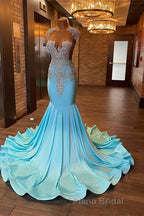 Beautiful Long Sleeveless Mermaid Formal Prom Dress With Beading