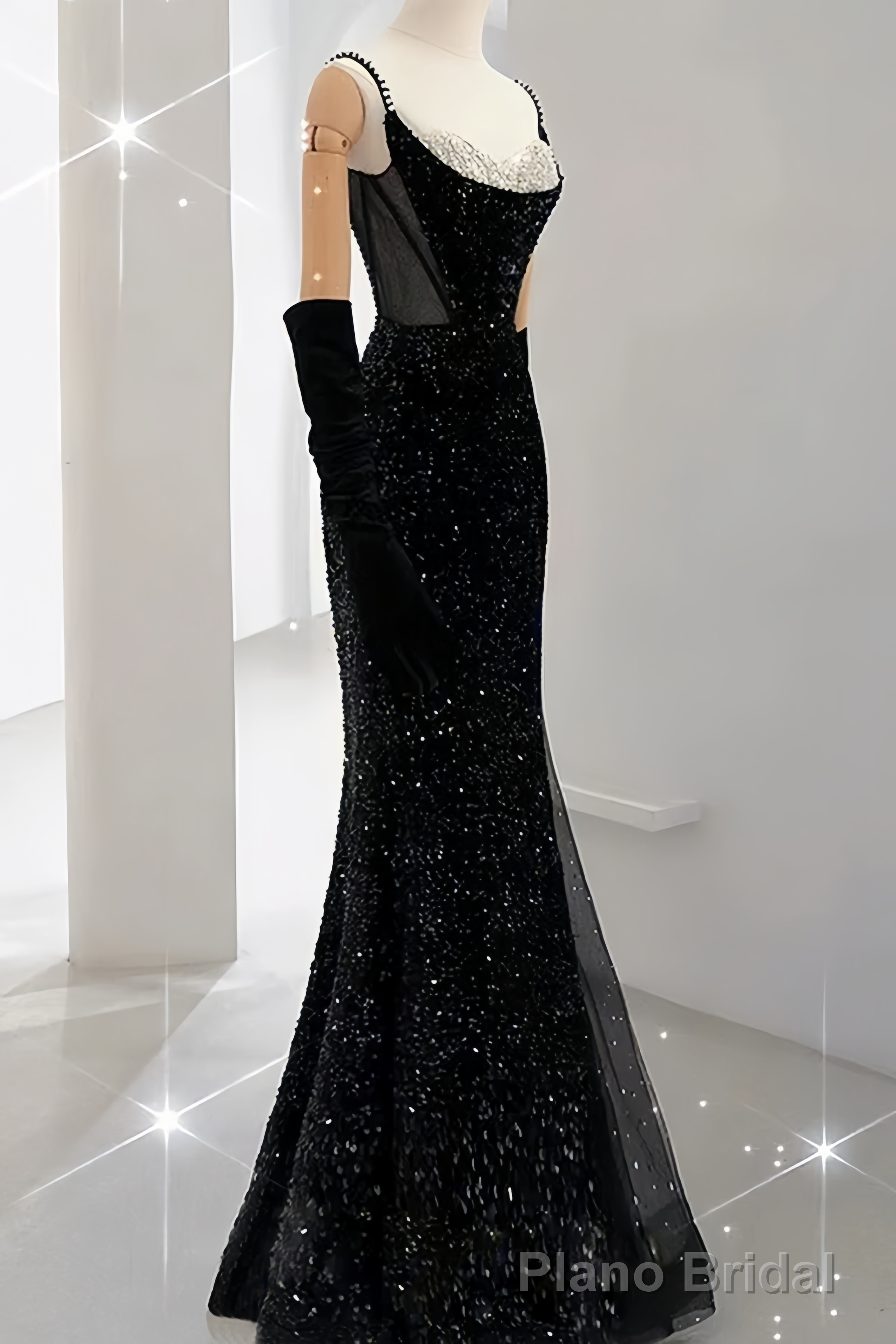 Beautiful Mermaid Straps Slit Burgundy Long Prom Dress Secondary image