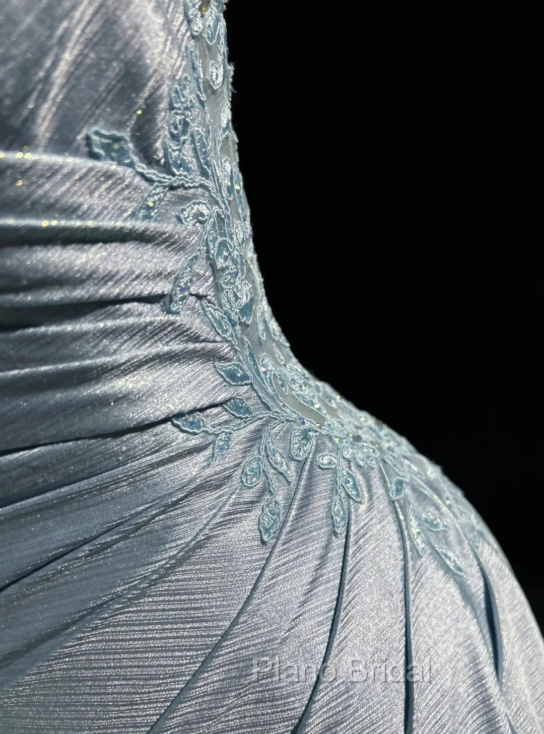 Beautiful Spaghetti Strap Mermaid Glitter Satin Long Formal Prom Backless Applique Evening Gown Simple Wedding Dresses