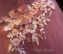 Beautiful Sweetheart Pink Tulle Party Dresses, Pink Formal Dresses