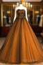 Beautiful Tulle A-Line Ball Gown Sweet 16 Party Dresses, Long Formal Prom Dresses
