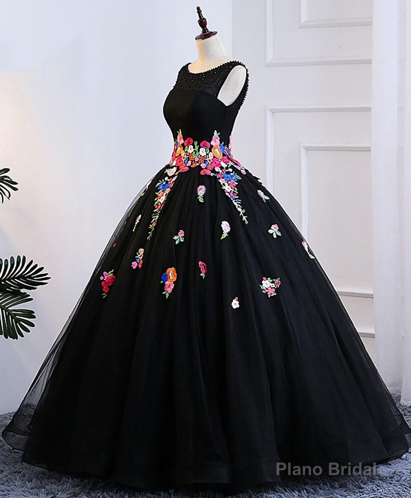 Black Tulle Long Prom Gown Black Evening Dress Main image