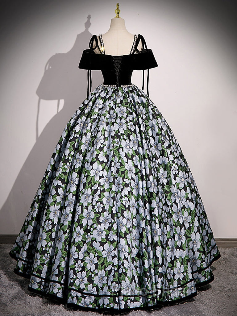 Black A-Line Satin Long Formal Prom Dresses, Black Long Evening Dresses