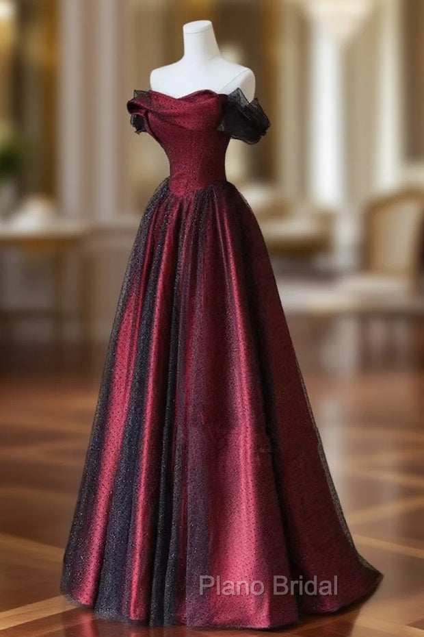 Black and Red Long Formal Prom Dresses Formal Evening Gown