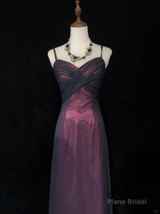 Black and Red Sweetheart Long Formal Dress, Straps Long Prom Dress
