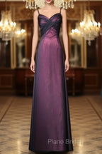 Black and Red Sweetheart Long Formal Dresses, Straps Long Formal Prom Dresses