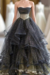 Black Ball Gown Long Formal Prom Dress, Black Evening Dress