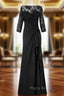 Black Chiffon Lace Beaded Half Sleeves Mother Of The Bride Dresses