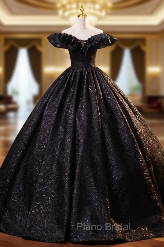 Black Lace Off the Shoulder Quinceanera Dresses