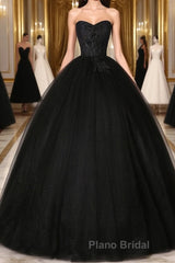 Black Long Formal Prom Dresses, Black Lace Formal Evening Dress