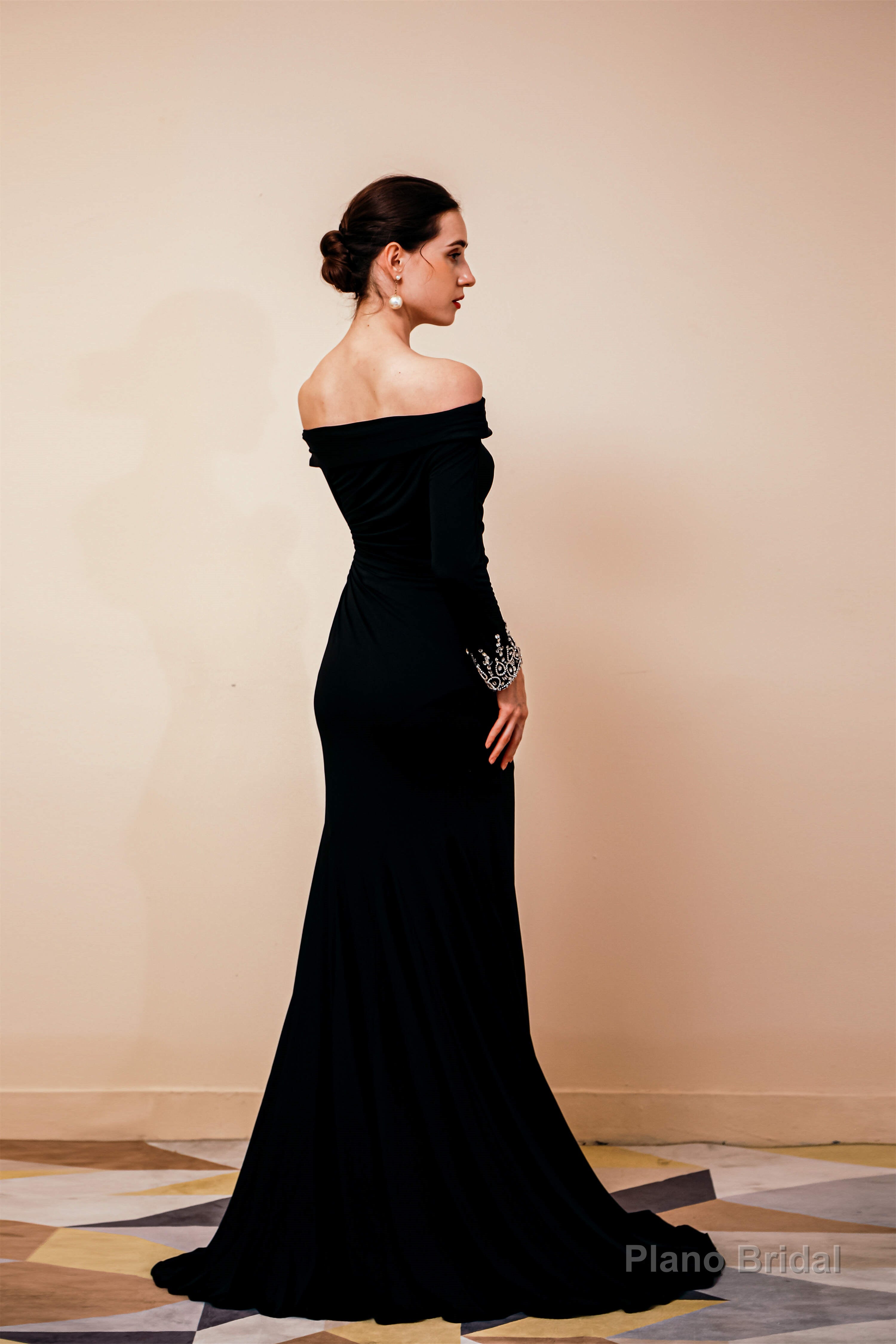 Long Sleeves Mermaid Burgundy Long Mother of the Bride Dresses