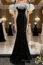 Black mermaid long Formal Prom dress, black evening dress