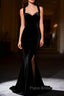 Black Mermaid Velvet Lace Straps Formal Prom Dresses