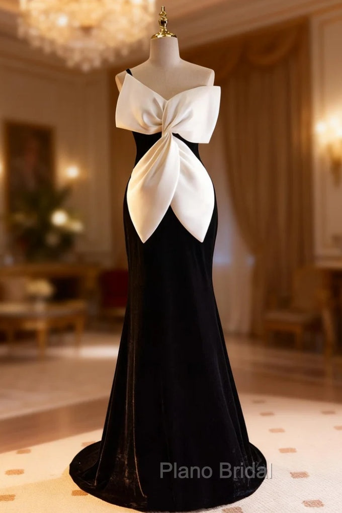 Black Mermaid Velvet One Straps Formal Prom Dresses Main image