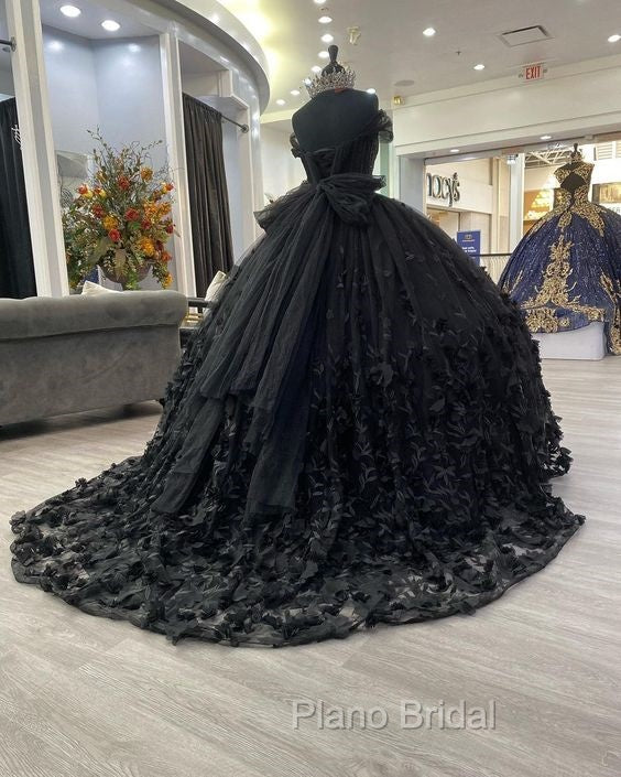 Black quinceanera Dresses Ball Gown Formal Prom Dresses Evening Gown