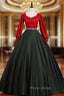 Black Satin Square Long Sleeve Quinceanera Dresses