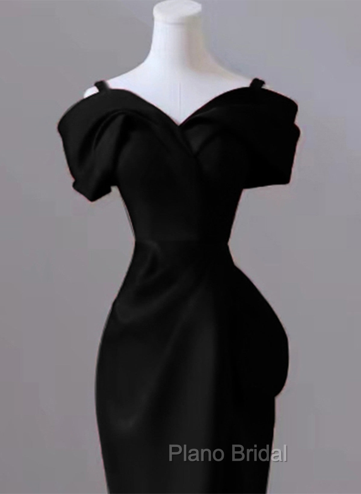 Black Satin Sweetheart Straps Long Formal Dresses, Black Long Formal Prom Dresses