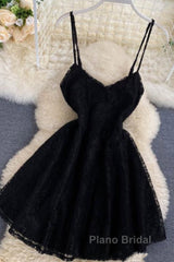 Black Short Homecoming Dresses A Line Mini Dresses