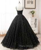 Black Sweetheart Straps Tulle Long Evening Gown Sleeveless Floor-Length Formal Prom Dresses Formal Prom Dresses shops