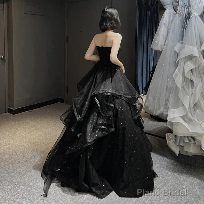 Black Sweetheart Tulle Ball Gown Formal Dress Black Long Prom Dress prom dresses shops Secondary image