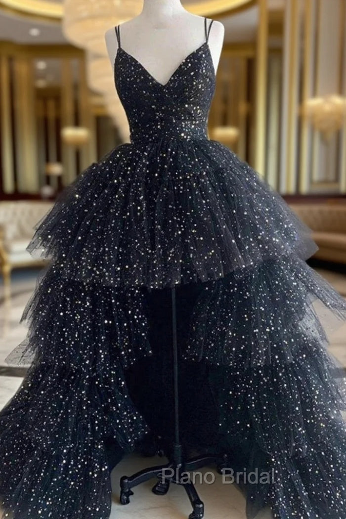 Black Tulle  Spaghetti Straps Formal Prom Dresses Main image