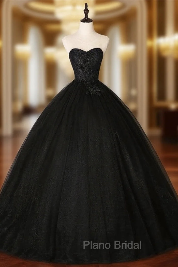 Black Tulle Lace Appliques Quinceanera Dresses Main image