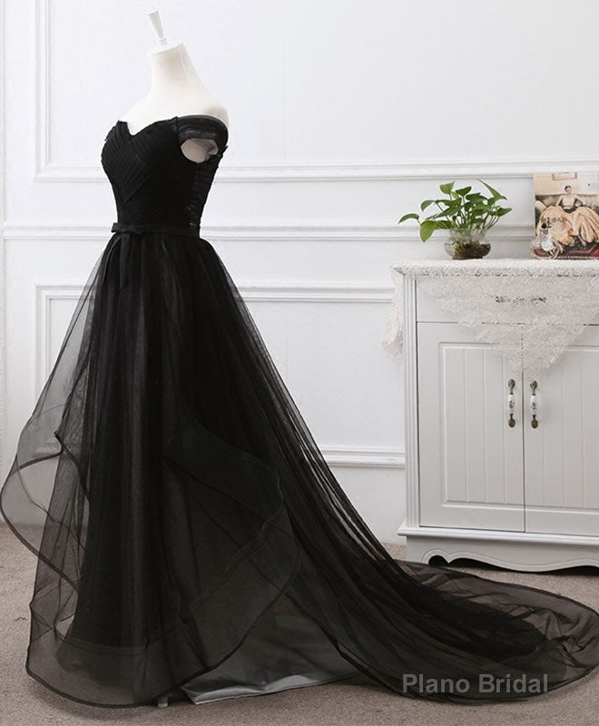 Black Tulle Long Prom Dress, Black Evening Dresses Main image
