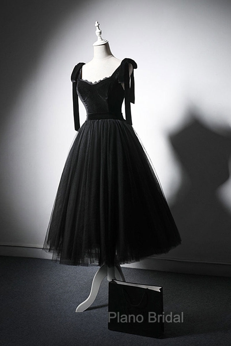 Black Tulle Short Formal Prom Dresses, Black Tulle Formal Dresses