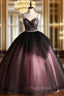 Black Tulle Spaghetti Straps Embroidery Beading Quinceanera Dresses