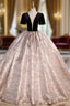 Black Velvet Short Sleeve Quinceanera Dresses