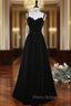 Black Velvet Short Sleeve Square Neck Pearls Formal Prom Dresses