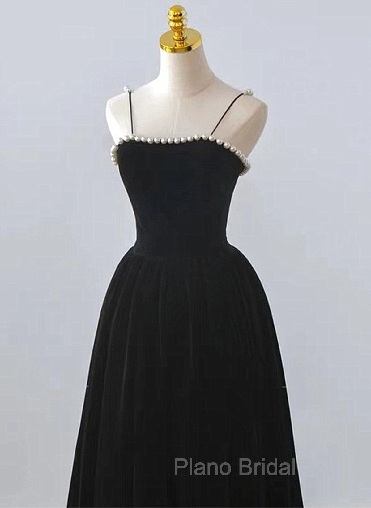 Black Velvet Straps Tea Length Party Dresses, Black Velvet Homecoming Dresses Secondary image