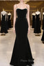 Black Velvet Straps Tea Length Party Dresses, Black Velvet Homecoming Dresses