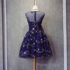 Blue Short Beautiful Homecoming Dresses Tulle SleevelessFormal Prom Dresses, Blue Party Dresses