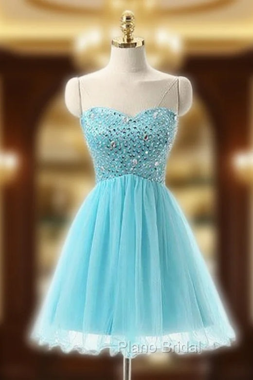 Blue Sweetheart Beading Crystal Homecoming Dresses Main image