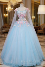 Blue Tulle Formal Dresses with Pink Lace Blue Ball Gown Sweet 16 Dresses Formal Prom Dresses shops