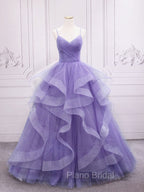 Blue Tulle Long Formal Prom Dresses, Blue Tulle Formal Dresses Sweet 16 Dresses