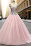 Blush Pink Ball Gown Crystal Beading Sequins Quinceanera Dresses