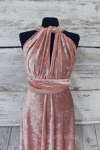 Blush Pink Velvet Infinity Convertible Bridesmaid Dresses