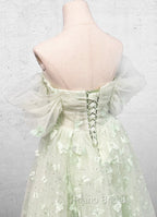 Boho A-Line Sweetheart Green Floor-Length Quinceanera Dresses With Petticoat