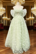 Boho A-Line Sweetheart Green Floor-Length Quinceanera Dresses With Petticoat