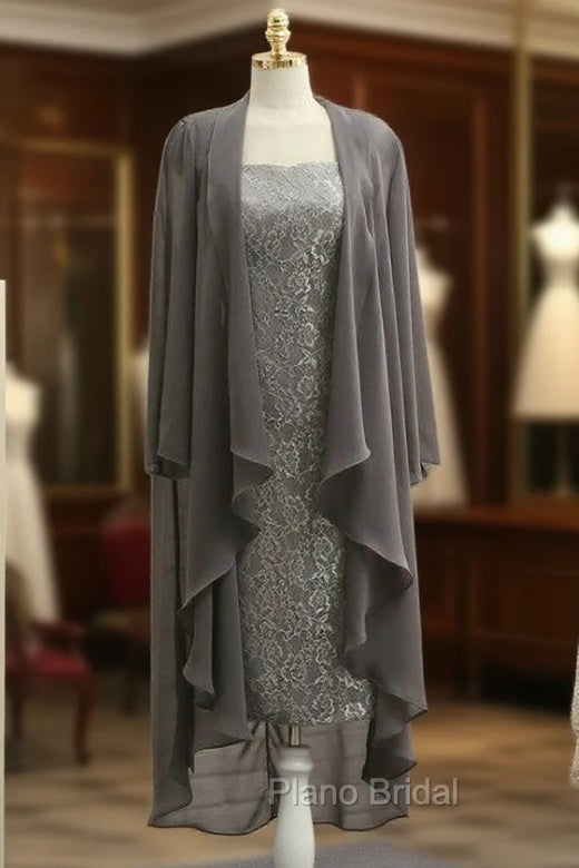 Brilliant Gray Mother Of The Bride Dresses Sheath Cap Sleeves Main image