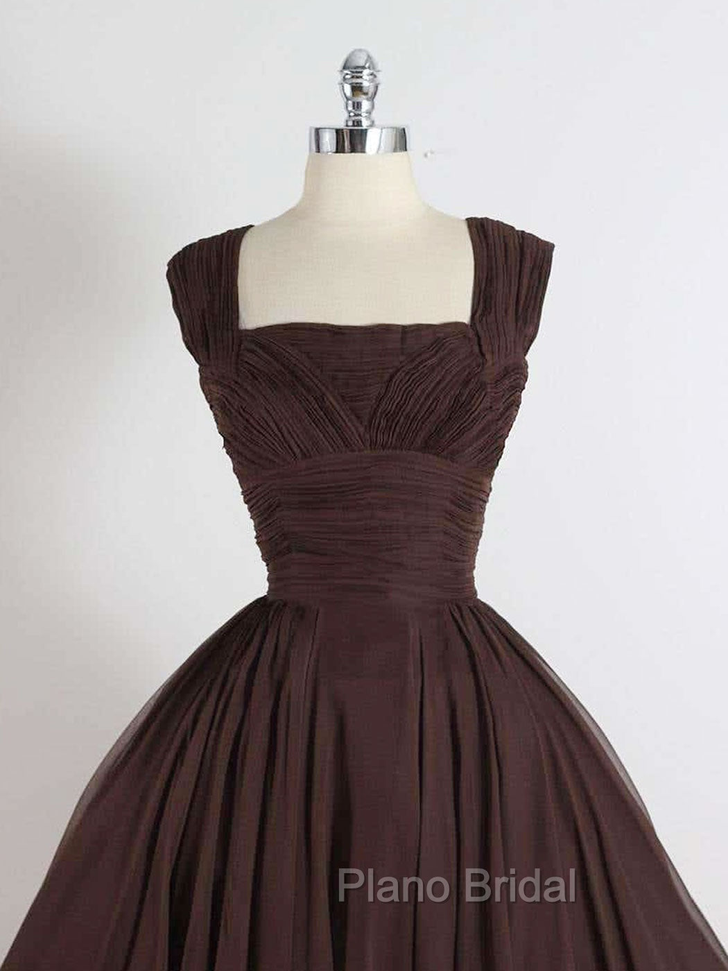 Brown A-Line Short Formal Prom Dresses, Brown Short Formal Dresses Secondary image