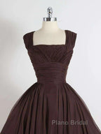 Brown A Line Short Formal Prom Dresses Homecoming Dresses