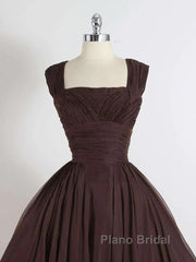Brown A Line Short Formal Prom Dresses Homecoming Dresses