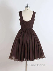 Brown A Line Short Formal Prom Dresses Homecoming Dresses